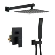 Boyel Living Dual Shower Heads 59" Square Large Adjustable Flow Rate Matte Black