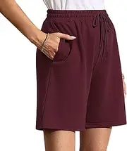 [RegaliaKun] Women's Athletic Shorts Jogger Sweat Casual Loose Bermuda Shorts Elastic Waist High Waist Straight Hiking Yoga Gym Short
