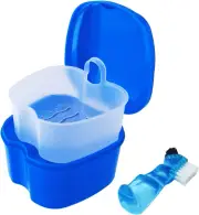 Dental Retainer Cup Holder Mouthguard Cleaning Case with Strainer Basket, Dentu
