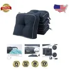 Elegant Navy Dining Chair Cushions - 4 Pack with Tufted Memory Foam Filling