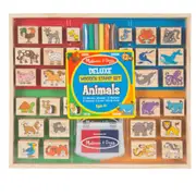 Melissa & Doug Deluxe Wooden Stamp Set - Animals