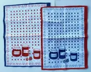 Pair of Vintage German or Austrian Cotton Kitchen Towels Strawberry Jam - NEW