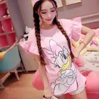 在飛比找蝦皮購物優惠-2016女夏裝新款韓版黛西荷葉邊袖口T恤