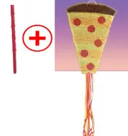 Pizza Pinata Piñata Decoration Birthday Party Pull string Hit WITH OPTION STICK