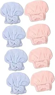 Ipetboom 4sets Coral Fleece Dry Hair Hat Headband Hair Towel Bath Towel Hat Supple Drying Head Wrap Mask Detangler Blow Dryer Anti Frizz Thermal Wet Body Face Dryer Blow Coral Fleece 2pcs*4
