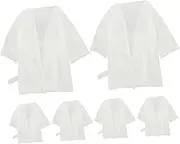 [DEARMAMY] 6 Pack Spa Robes Cotton Bath Skirt Wraps Disposable for Sauna Spa Salon Women's Travel Hotel White