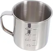 GLEAVI Stainless Steel Mug with Handle and Measurement Scale Unbreakable Stainless Steel Water Cup for Home and Kindergarten Use for Drinking Needs
