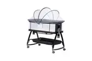 PlayPals 3-in-1 Baby Cot Crib Bed Bassinet Bedside Sleeper Portable Black