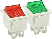 KAVJU KCD4 White Base Rocker Switch 2 Position ON-Off 4 Pins /6 Pins Electrical Equipment with Light Power Switch 16A 250VAC/ 20A 125V(Red 4Pin)