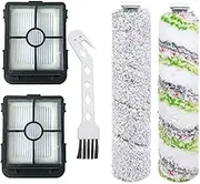 Vacuum Filter Brush Roller Set Compatible with for Bissell CrossWave Cordless Max 2554 2590 2593 2596 2554A 25542 25548 2539 2554 2590 2596 2596B 2596M Vacuum Cleaner - 1618641 & 1608684