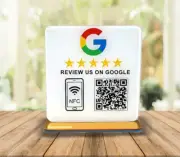 Acrylic Google Review NFC QR Code Signs Instant Reviews for Business