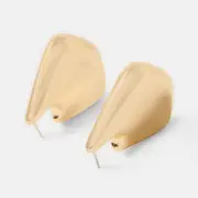 Geometric Teardrop Earrings - Gold Tone