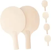 6pcs DIY Wooden Table Tennis Paddle Blank Rackets Padded Grips Players