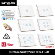 AU Approved Smart Home WiFi Light Switch Touch Panel 1/2/3/4/5/6 Gang APP Remote
