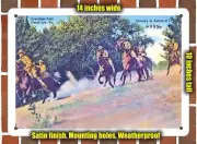 METAL SIGN - Virginia Postcard - Greetings From Camp Lee, Va. Cavalry In Action