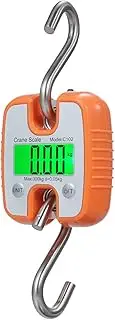 [Generic] Digital Crane Scale 300kg Hanging Scale High Precision Handheld S-Shaped Barb Crane Scale with Display Electronic Portable Crane Scale 3 Units Conversion for Farm Hunting Fishing Luggage Orange