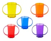 Two Handled Graduated Beaker - 200ml Adult Feeder Cup With Handle - Drinking Aid
