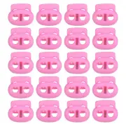 0.8x0.9" Cord Locks, 30 Pack Double Hole Spring End Toggle Stopper, Pink