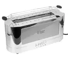 Russell Hobbs Glass Series Long Slot Toaster, Silver & Stainless Steel - 2-Slice