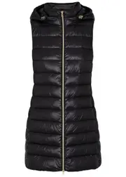 Herno Serena Quilted Hooded Shell Gilet - Black - 6 6