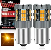 KaiDengZhe 1156 LED Turn Signal Light Bulb, CANBUS Error Free 400% Bright 3000LM, 12V-30V Anti Hyper Flash BA15S P21W LED Bulb Amber Yellow Replacement for Front and Rear Position Light, 2PCS