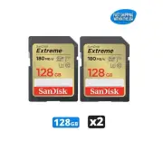 128GB Sandisk Extreme SD cards for Camera / Trail Camera / Computers (2 Pack)