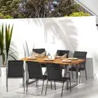 vidaXL Garden Chairs 6 pcs Steel and Textilene Black HEE