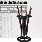 Sword Stand Rotating Vertical Sword Display Stand Wooden Standing Sword Rack