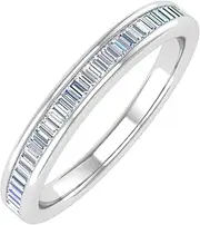[FINEROCK] 14K Gold Channel Set Baguette Diamond Wedding Band (1/4 carat)
