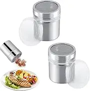 2PCS Flour Shaker & Icing Sugar Shaker – Premium Powder Shaker Set, Perfect for Baking, Sifting, Dusting, & Decorating Cakes, Smooth Sifting, BPA-Free, Easy to Use