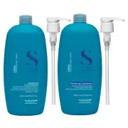 ALFAPARF SEMI DI LINO SHAPE CURLS ENHANCING LOW SHAMPOO 1 L CONDITIONER 1 L PUMP