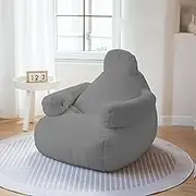 Large Bean Bag Chair Lazy Sofas Cover (Cover ONLY, NO Filler) Beanbag Sofa Lazy Comfort for Adults and Kids Indoor Outdoor Soft Furniture,Gray