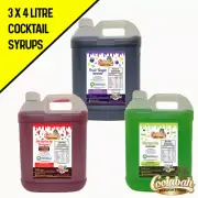 3 x 4 Litre Cocktail Slushie Mix, Slushy Syrup Frozen Slush Machine, Snow Cone