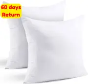 Throw Pillow Inserts 2 Pack 45x45CM Decorative Cushions for Bed & Couch White