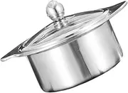 CIYODO Restaurant-grade Hot Pot Cooker 16cm Divided Pot Lid Stainless Steel Two-flavor Multi-purpose Fondue