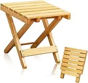 ABOOFAN Outdoor Table Wooden Folding Small Side Table Portable Wine Lovers' Essential
