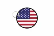 Keychain keyring print flag roundel circle usa united states american us