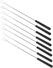 8-Piece Barbecue Accessories Kit Stainless Steel Forks Extendable Roasting Sticks for Group Cooking Camping