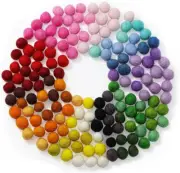 Felt Wool Balls Pom Poms 1 Centimeter - 0.4 Inch, Handmade Felted Mixed Color (R