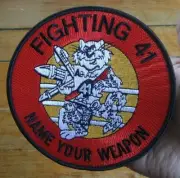 Black Aces TOMCAT ~ Name Your Weapon ~ FIGHTING 41 VF-41 ~ Navy Military Patch