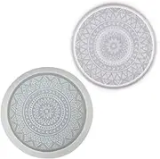 DIY Cup Mat Mold 2Pcs Silicone Coaster Molds Mandala Design for Resin Casting