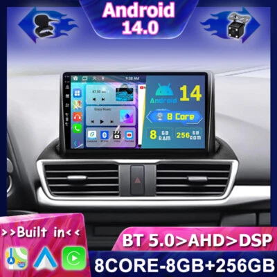 8GB+256GB For Mazda 3 Axela 2013-2016 Android 14 CarPlay Car Stereo DSP GPS DAB+ (for: Mazda)