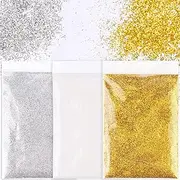 60g Glitter for Crafting Glitter Powder Fine Gold Silver White Christmas Crafting Candles Glitter Powder Glitter Glitter Powder for Nails Face Card Making Craft Nail Art Fine Craft Resin Cosmetic