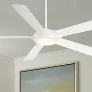 60" Grand Regal Modern Indoor Ceiling Fan LED Light Remote Control Matte White