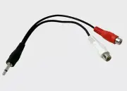 (One) 6" Procraft Y-Cable 1/8" (3.5mm) Male to Dual RCA Females (CA115)