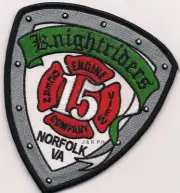 Norfokd Engine - 15 "Knightriders", Virginia (4" x 4.5" size) fire patch