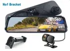 9.66" Car 4K Dash Cam DVR Rear View Mirror Monitor+1080P Reversing Camera Kit