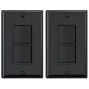 ELEGRP Decorator Double Rocker Light Switch, Two Single Pole Electrical Paddl...