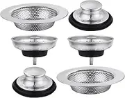 Kitchen Sink Drain Stopper,6 Pack Stainless Steel Strainer Odor Filter - Odor-Proof Drainer, Food Catcher Basket, Anti-Clogging Basket for Household Supplies