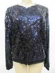 AQUA BLACK MAGENTA SEQUIN EMBELLISHED JACKET SIZE S - NWT